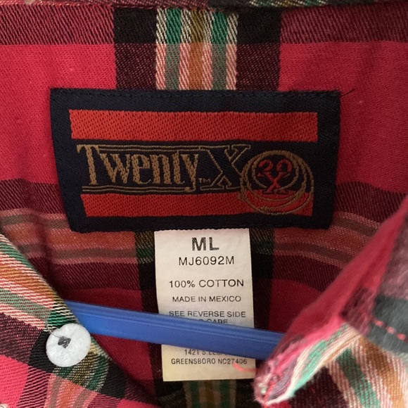 Wrangler Twenty X Plaid Button Down - Picture 3 of 4